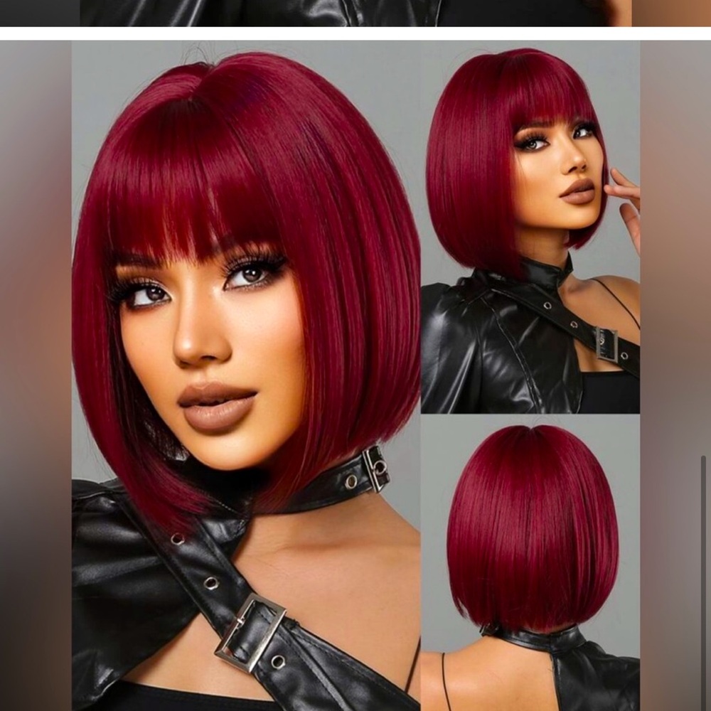 NEW Burgundy Bob Hair Wig